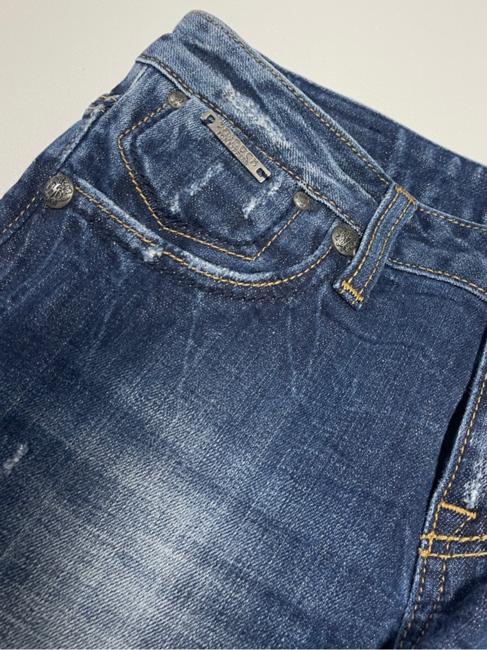 ReRock For Express Y2K Cotton Distressed Skinny Blue Denim Jeans Women’s Size 4 - Picture 8 of 12